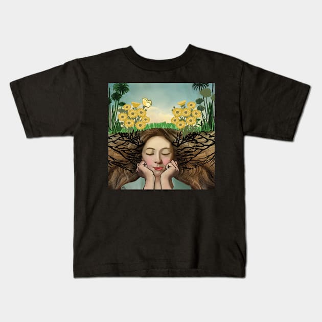 Girl's Imagination Kids T-Shirt by Art by Ergate